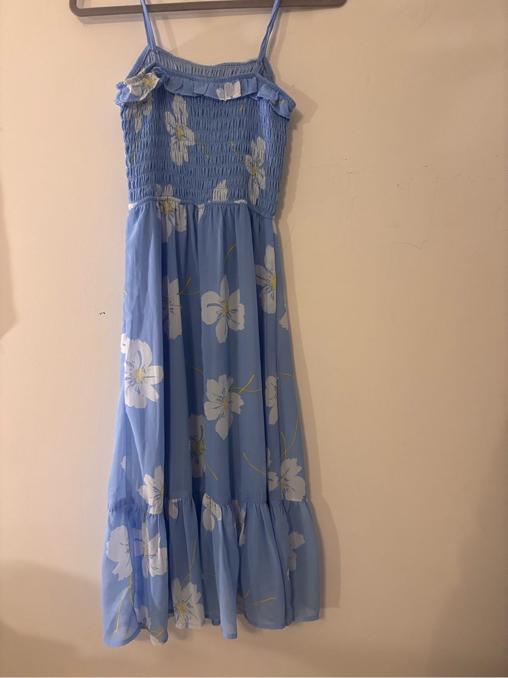 Jessica Simpson Light Blue Floral Smocked Maxi Dress - Picture 2 of 3